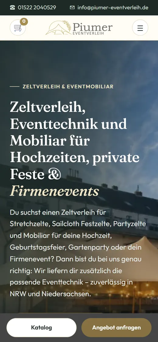 piumer-eventverleih.de auf dem Handy